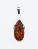 Silver Amber Pendant Drop 2.1g
