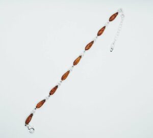 Silver Amber Bracelet Links