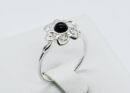 Silver Amber Ring Flower 1.8g
