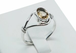 Silver Ring Cut Citrine