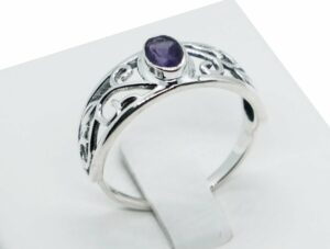 Silver Ring Oval Cut Amethyst