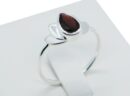 Silver Ring Cut Garnet Lotus