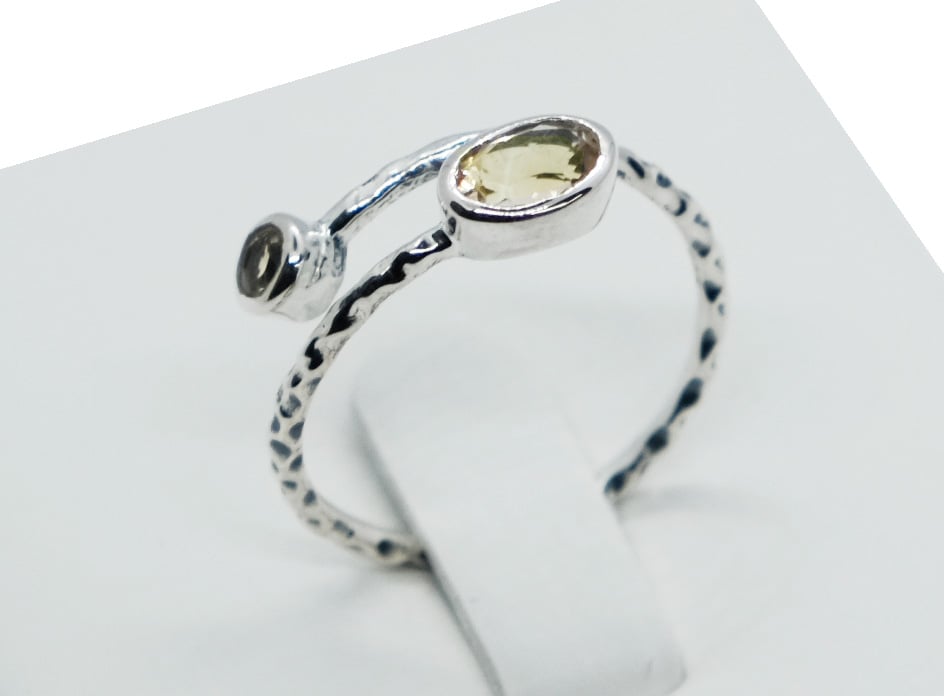 Silver Ring Twist Cut Citrine