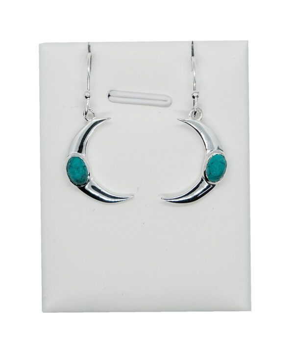 Silver Earring Moon Turquoise