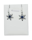 Silver Earring Flower Lapis