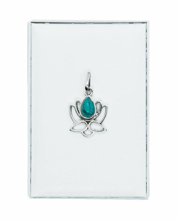 Silver Pendant Lotus Turquoise