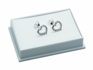 Silver Earing Heart CZ