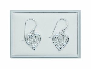 Silver Earing Heart Celtic