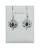 Silver Earring Lotus Amethyst