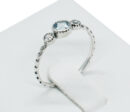Silver Ring Round Blue Topaz