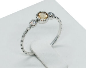 Silver Ring Round Citrine