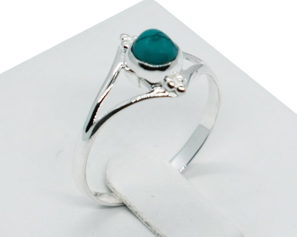Silver Ring Round Turquoise
