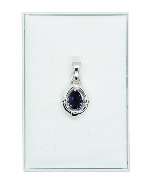 Silver Pendant Teardrop Amethyst