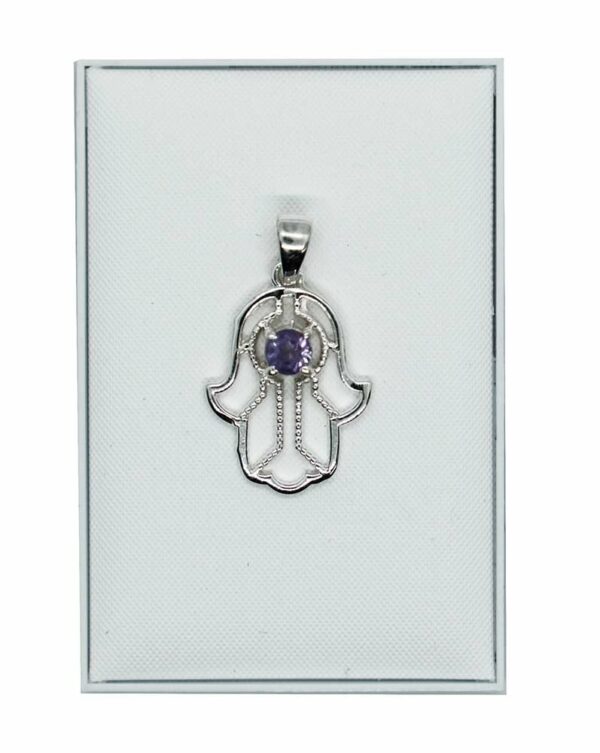 Silver Pendant Fatima Amethyst