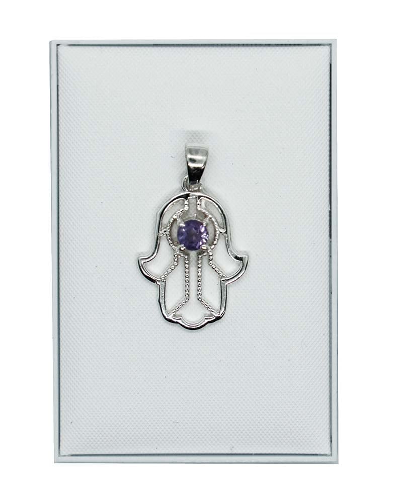Silver Pendant Fatima Amethyst