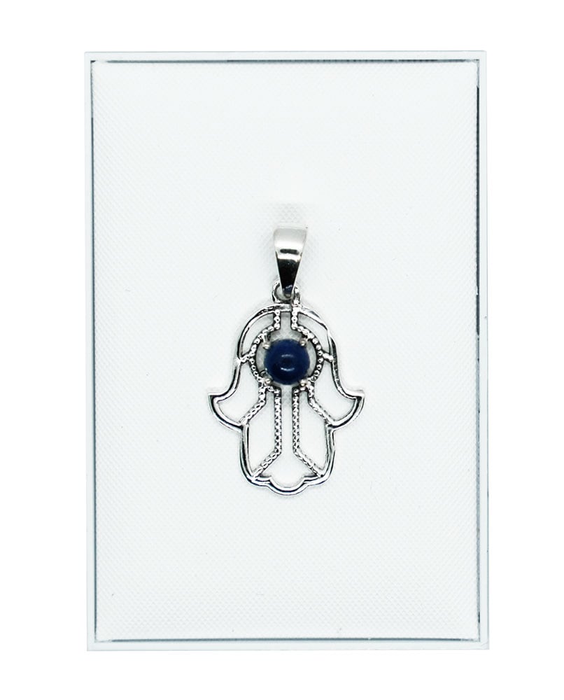 Silver Pendant Fatima Lapis