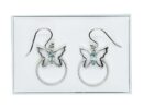Silver Earring Butterfly Blue Topaz