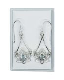 Silver Earring Lotus Blue Topaz