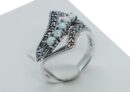 Silver Ring Marcasite 5 Opal Stones