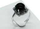 Silver Ring Marcasite Large Onyx