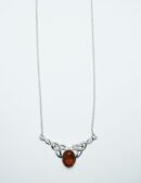 Silver Necklace Amber Celtic