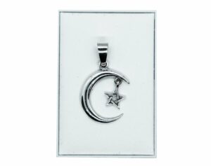 Silver Pendant Pentagram Crescent