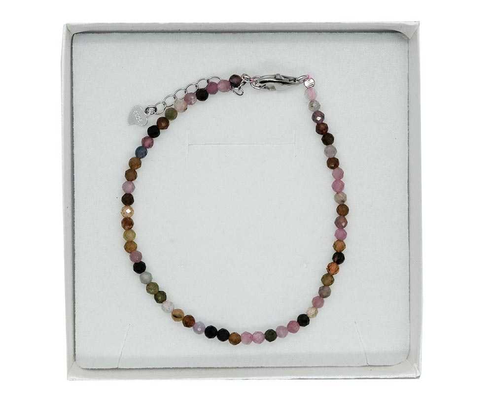Silver Bracelet 3mm Tourmaline