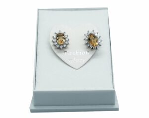 Silver Earrings Citrine