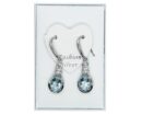 Silver Earrings Dangling Topaz