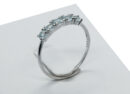 Silver Ring 5 Stones Topaz Adjustable