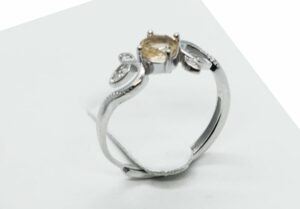 Silver Ring Citrine Adjustable