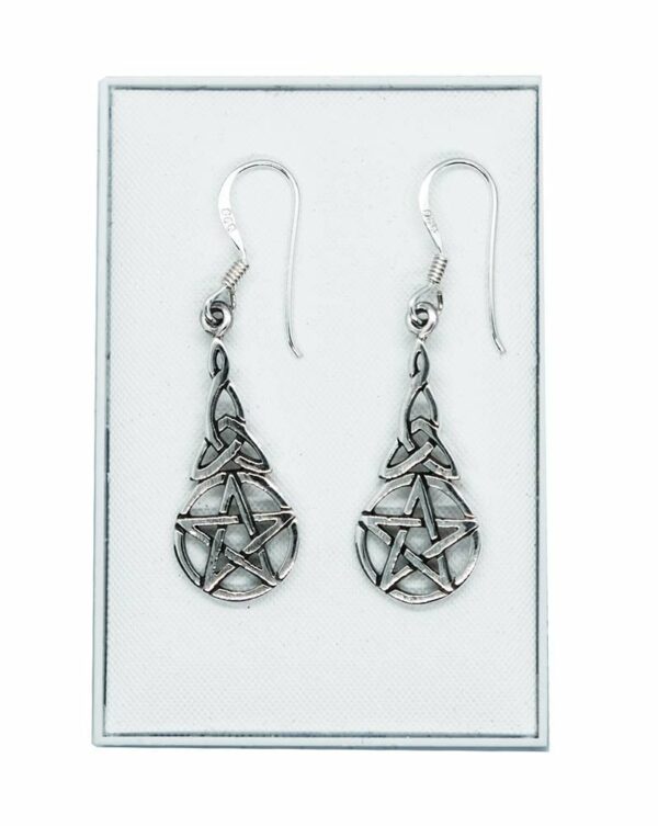 Silver Earring Triquetra Pentagram