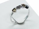 Silver Ring Citrine 4 Hearts