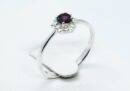 Silver Ring Rhodolite Flower