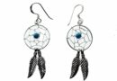 Earring Silver Dream Catcher Turquoise 16mm