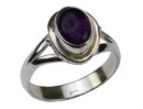 Ring Silver Oval Plain Amethyst