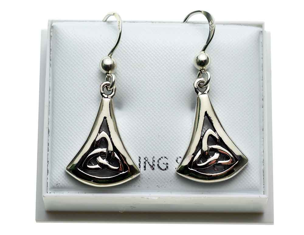 Silver Earring Cut Trinity