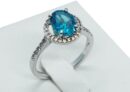Fashion Ring With Blue Oval CZ