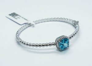 Fashion Bangle Square Blue CZ