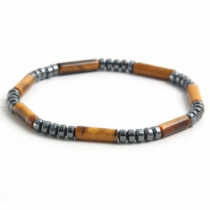 Bracelet Tigers Eye And Metal