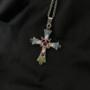 Necklace Green Cross Multi