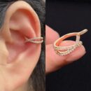Stud Criss Cross Design Gold