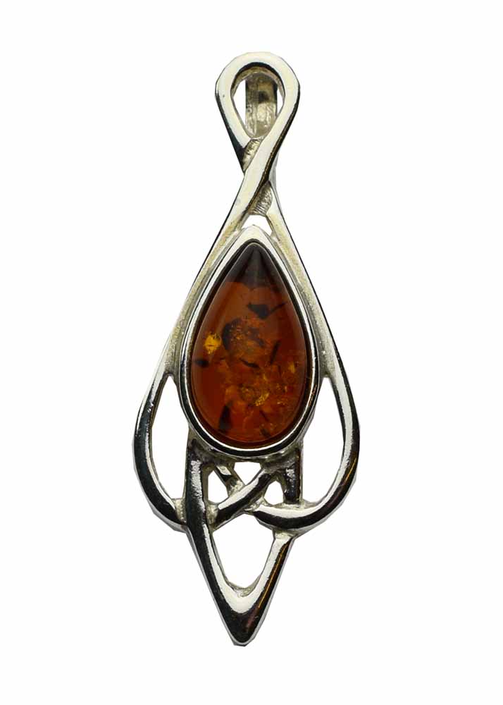 Silver Pendant Amber