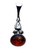 Silver Pendant Amber