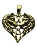 Pendant Bronze Wolves Heart Lisa Parker Licensed