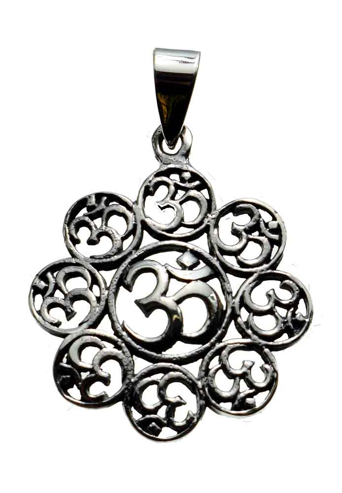 Silver Pendant Om Circle