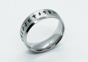 Ring Steel Nordic Runes