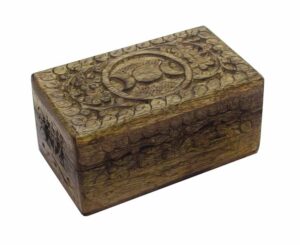 Box Wooden Carved Pagan 5X3 Inch