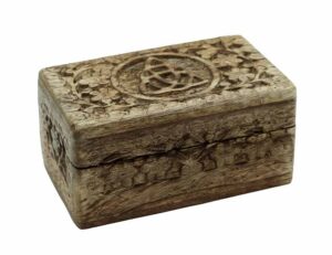 Box Wooden Carved Triquetra 5X3 Inch
