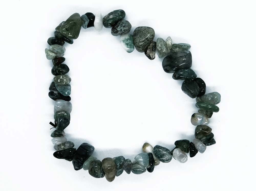 Bracelet Chip Moss Agate 7 Inch